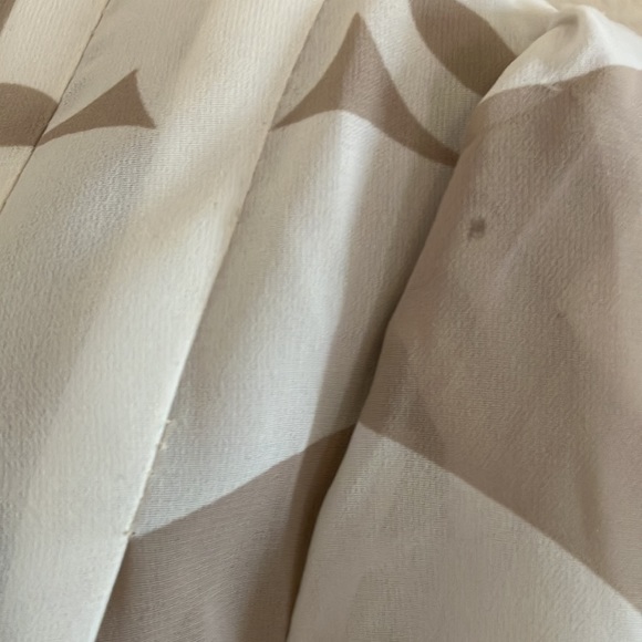 Vintage Dress Tan and Cream Chiffon Hand Made Dress with Tie Belt midi - Picture 6 of 12